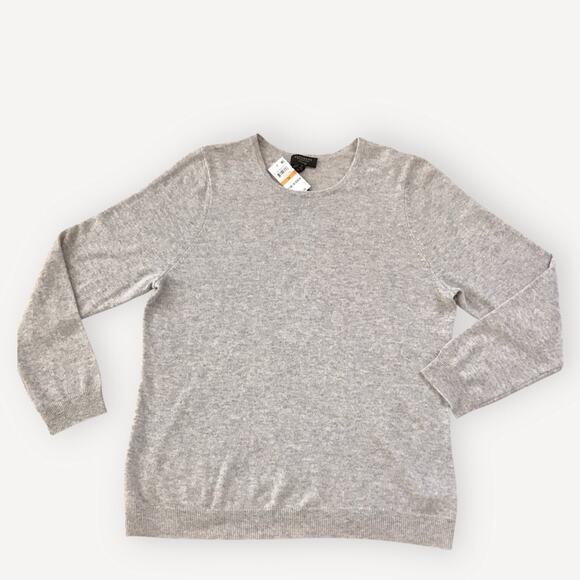 Charter Club Plus NWT 100% Cashmere Sweater Light Gray Luxury - Picture 3 of 9